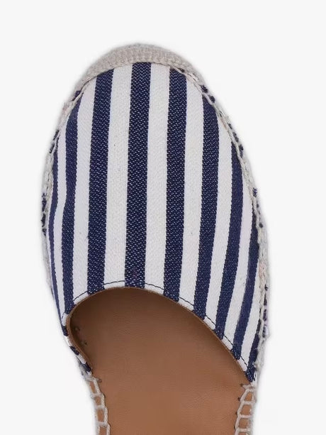 See By Chloé Glyn Stripe Flatform Espadrille Sandals - Blue/White - UK4