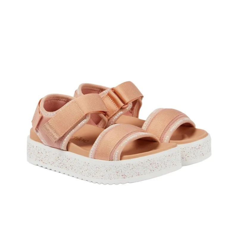 See by Chloé Womens Pipper 45mm Textile Platform Sandals Salmon Pink - 38