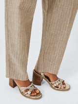 See By Chloé Kaddy Leather Circle Strap Heeled Sandals - Light Gold - UK 6