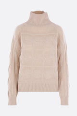 Max Mara Studio Vodka Cable Knit Cashmere Wool Pullover Jumper - Beige - S