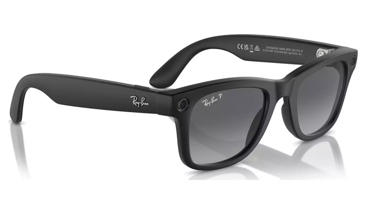 Meta Ray-Ban Meta Wayfarer Smart Glasses - Matte Black/Polar Graphite 50-22