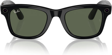 Meta Ray-Ban Meta Wayfarer Unisex Smart Sunglasses - Shiny Black/G15 Green