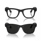 Meta Ray-Ban Clear to G15 Green Wayfarer Glasses - Matte Black - Medium