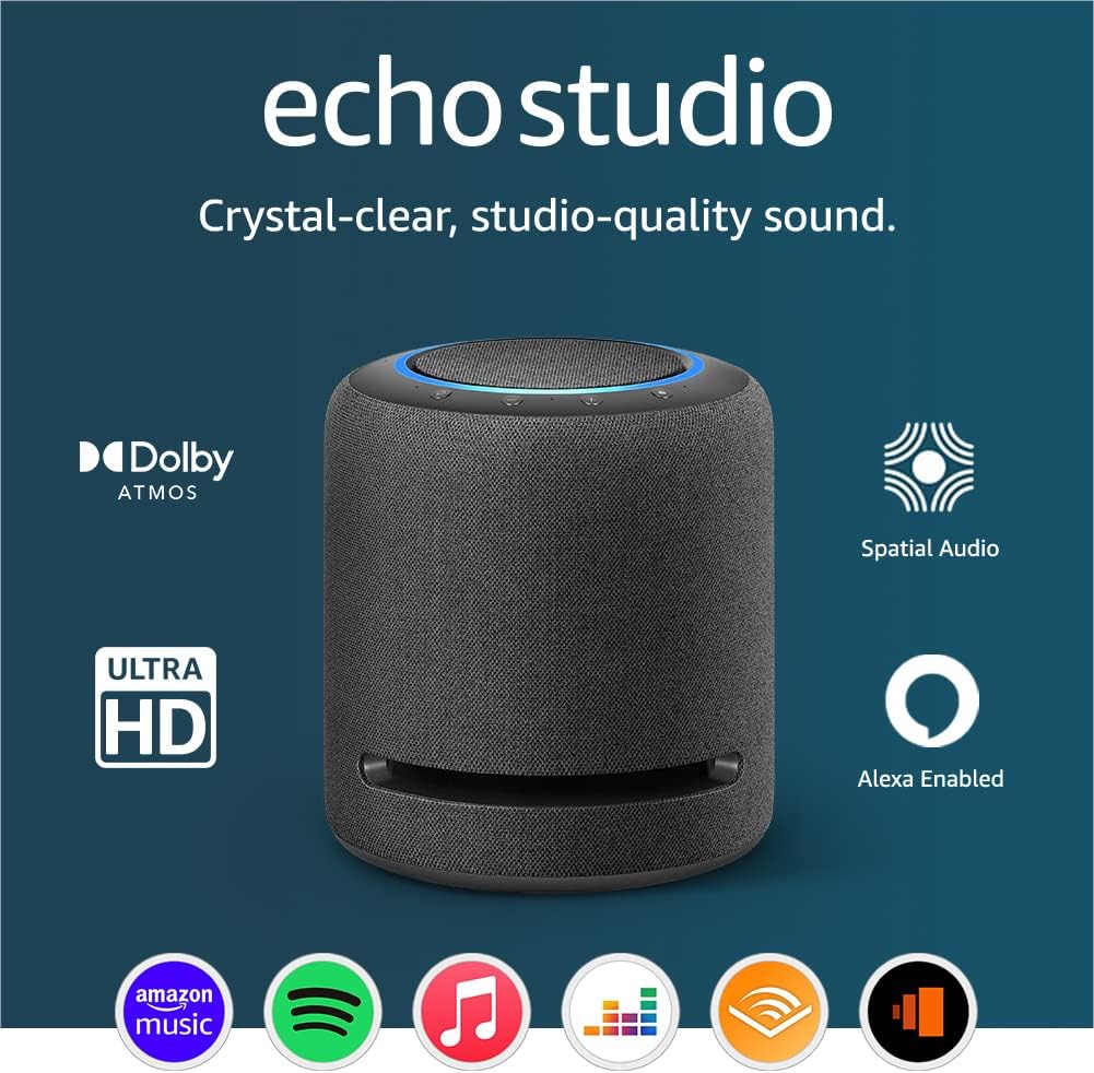 Amazon Echo Studio Wi-Fi Bluetooth Smart Speaker with Alexa - Charcoal