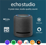 Amazon Echo Studio Wi-Fi Bluetooth Smart Speaker with Alexa - Charcoal