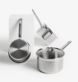 John Lewis Classic 3 Pieces Saucepan & Glass Lid Set - Stainless Steel
