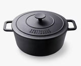 Skottsberg Cast Iron 28cm 5.5L Oven Safe Casserole Dish & Lid - Black