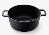 Skottsberg Cast Iron 28cm 5.5L Oven Safe Casserole Dish & Lid - Black