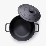 Skottsberg Cast Iron 28cm 5.5L Oven Safe Casserole Dish & Lid - Black