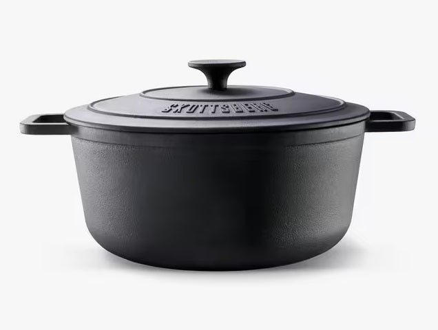 Skottsberg Cast Iron 28cm 5.5L Oven Safe Casserole Dish & Lid - Black