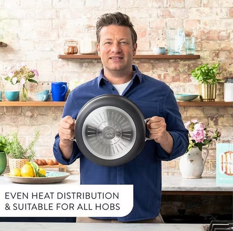 Jamie Oliver by Tefal Hard Anodised Aluminium Non-Stick 5 Piece Pan Set