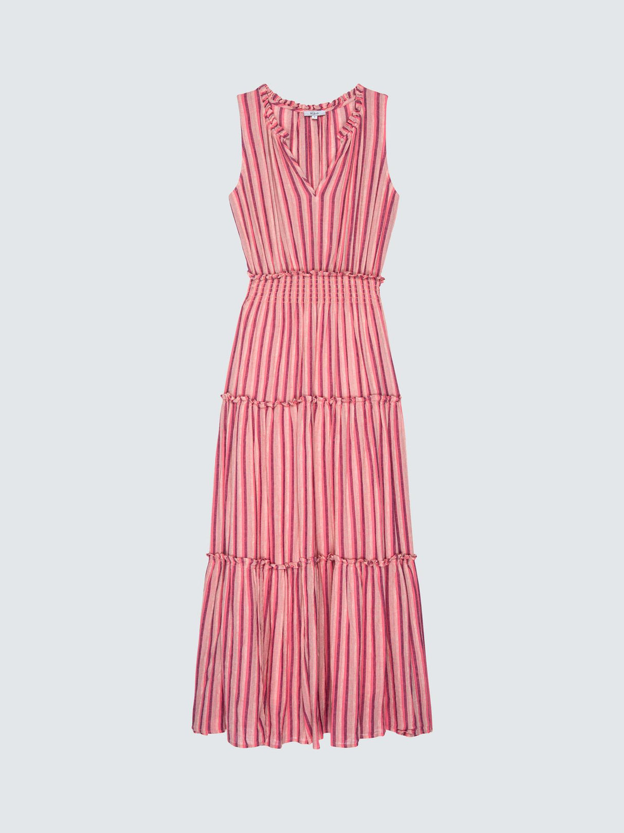 Rails Loulou Cabana Stripe Womens Linen Blend Rich Dress Pink Multi - Size M