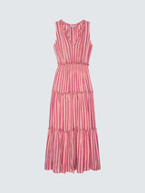 Rails Loulou Cabana Stripe Womens Linen Blend Rich Dress Pink Multi - Size M