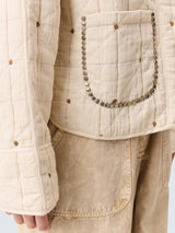 Leon & Harper Vahala Womens Regular Fit Cotton Quilted Jacket Ecru - Size S