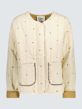 Leon & Harper Vahala Womens Regular Fit Cotton Quilted Jacket Ecru - Size S