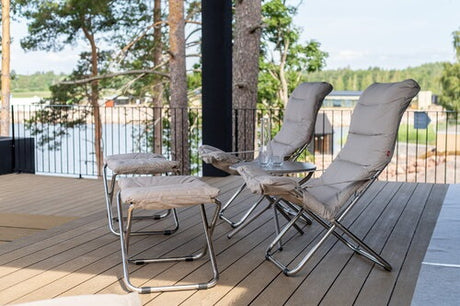 Fiam Fiesta Outdoor Garden Patio Adjustable Reclining Soft Armchair - Cream - Kazoop 