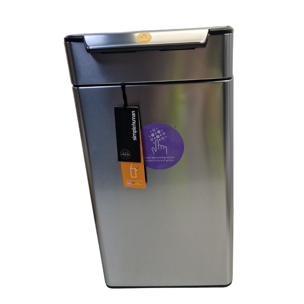 Simplehuman Rectangular Touch Bar Kitchen Bin Brushed Stainless Steel - 40L