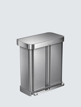 Simplehuman Recycling Liner Pocket Pedal Bin Brushed - Stainless Steel - 58L