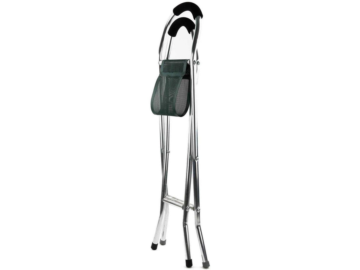 Leisurewize Aluminium Frame Padded Handles 86cm Folding Walking Stick Seat