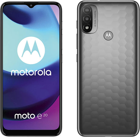Motorola Moto E20 6.5'' 4G Smartphone 2GB RAM 32GB SIM-Free Unlocked - Grey - Kazoop 