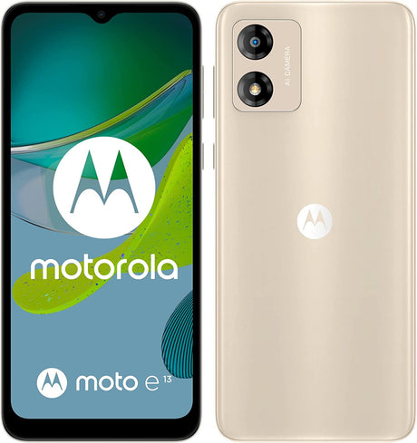 Motorola Moto E13 64GB Smartphone 4G 6.5'' Unlocked SIM-Free - Creamy White - Kazoop 