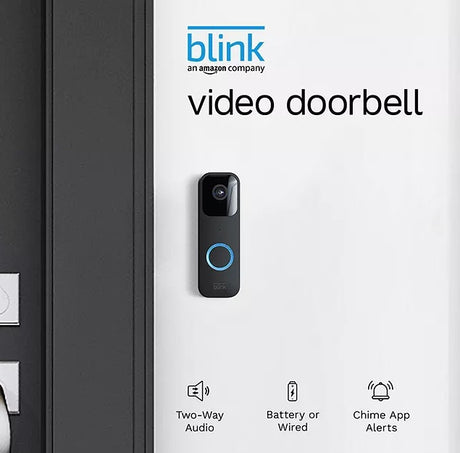Blink Smart Video Doorbell Full HD 1080p - Black - Kazoop 