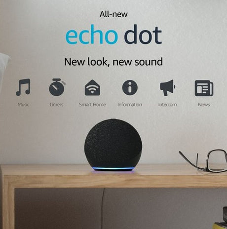 Amazon Echo Dot 4th Gen Smart Bluetooth Speaker with Alexa - Charcoal - Kazoop 