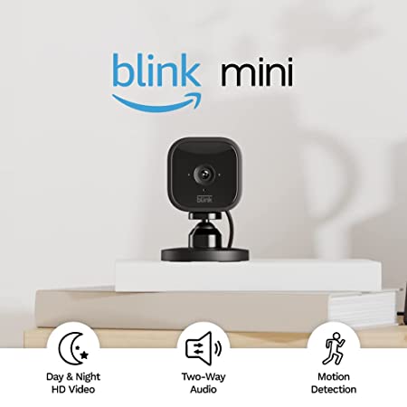 Blink Mini Indoor Plug-In HD Smart Security Camera - Black - Kazoop 