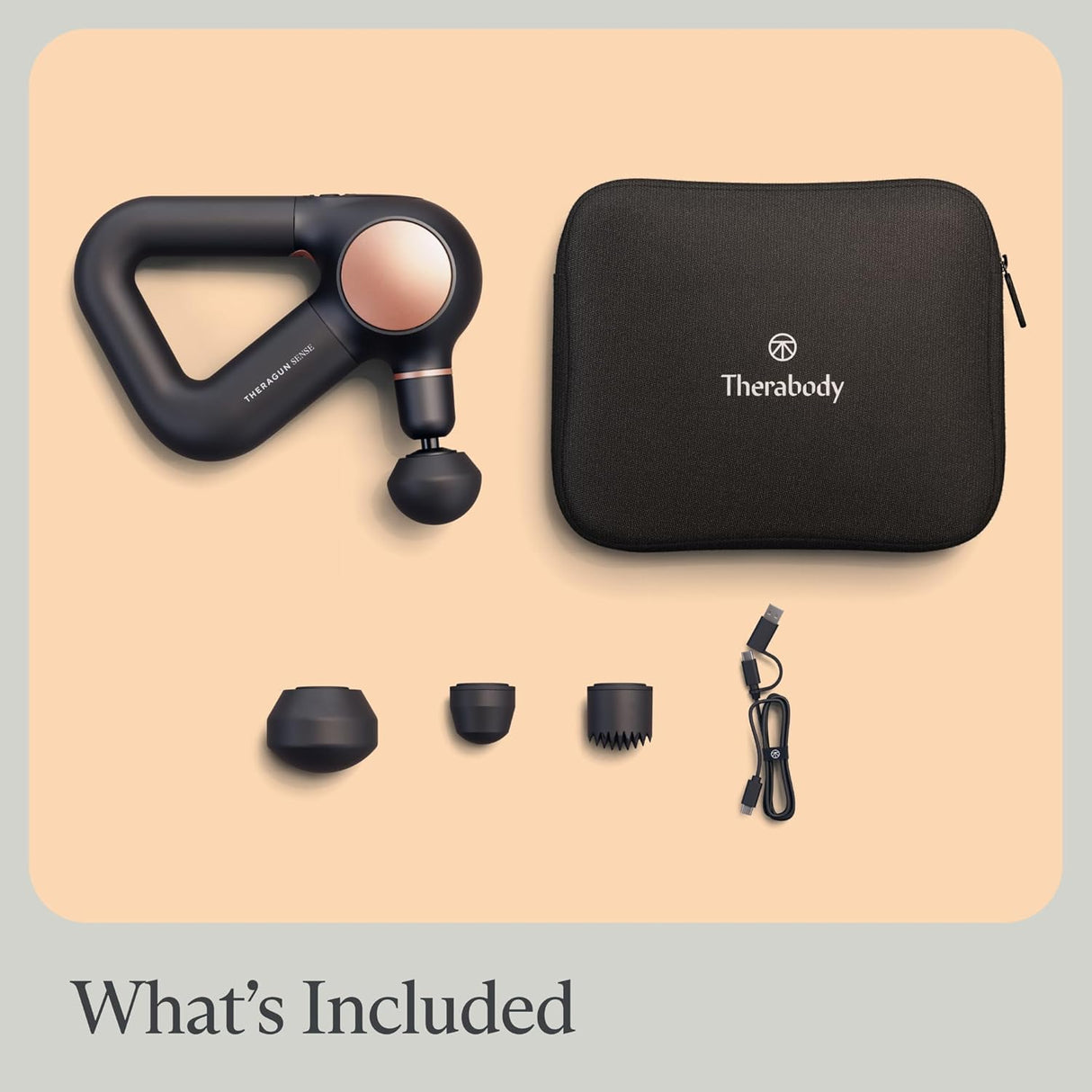 Therabody Theragun Sense Percussion Massage Gun with 4 Attachments - Black