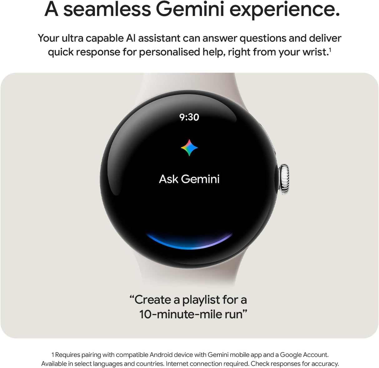 Google Pixel Watch 3 45mm GPS WiFi Heart Rate Tracker Smartwatch - Porcelain