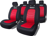 Sparco SPC1019RS 11-Piece Polyester Car Seat Cover Set S-Line Corsa - Red