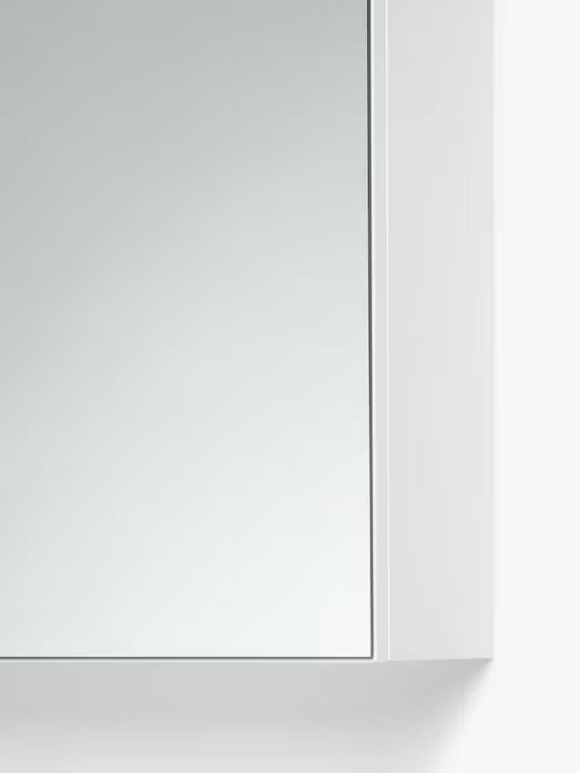 John Lewis White Gloss Soft Close Triple Mirrored Bathroom Cabinet - White