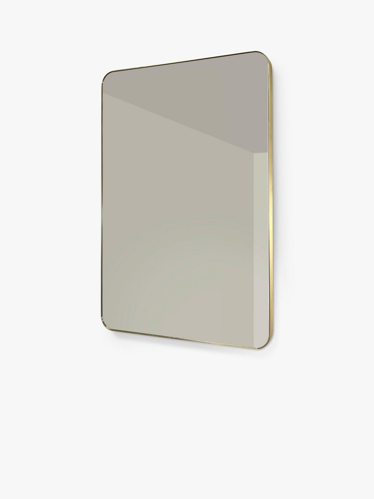 hib. Fusion Curve Bathroom Wall Mirror Brushed Brass H60 x W40 x D2.50cm