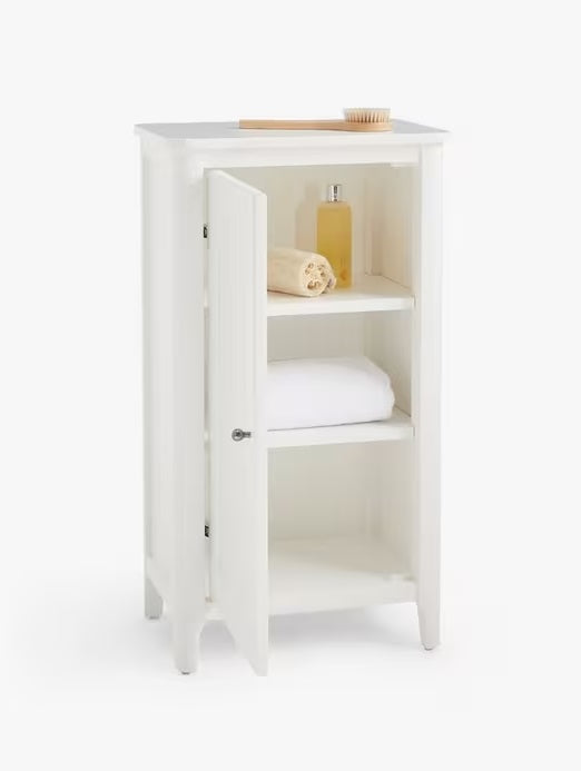 John Lewis Portsman White Bathroom Single Towel Cupboard 83.2 x 46 x 32.5cm