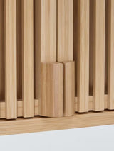 John Lewis Slatted Bamboo Bathroom Wall Cabinet with Towel Rail - Natural