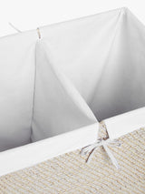 John Lewis & Partners White Rattan 2 Section Laundry Basket - Natural