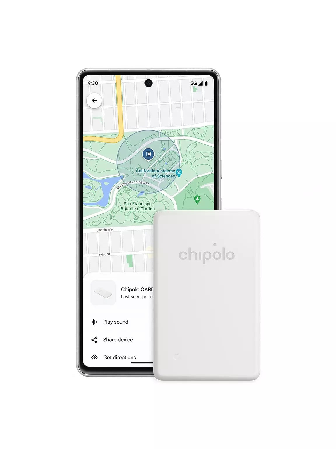 Chipolo CARD Point Slim Item Finder with Google’s Find My Device - White