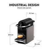 Nespresso by Krups XN306T40 Pixie Capsule Coffee Machine - Titanium/Black - Kazoop 