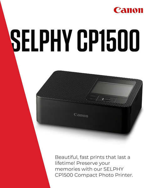 Canon SELPHY CP1500 3.5'' Display Wireless Portable Photo Printer - Black