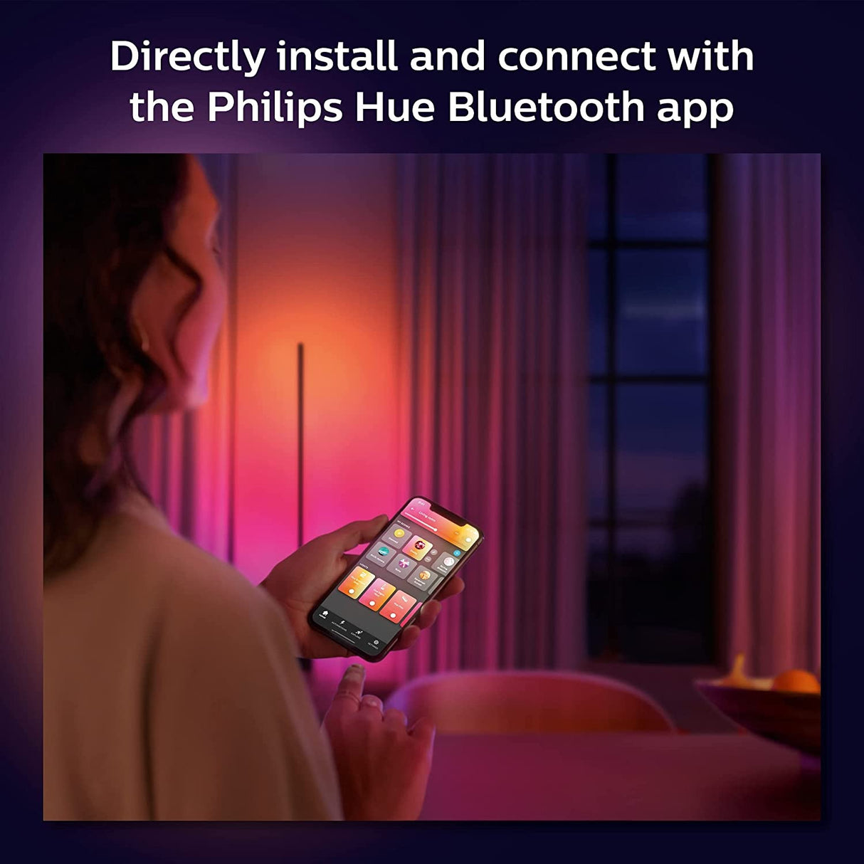 Philips Hue Signe Gradient 2550 Lumens Smart Floor Lamp - Black - Kazoop 