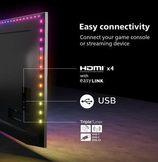 Philips Ambilight 55OLED707 55" OLED HDR 4K Ultra HD Smart TV with Freeview