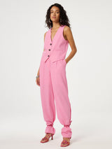 Fabienne Chapot Womens Gigi Linen Rich Waistcoat - Pink Glow - Size 34