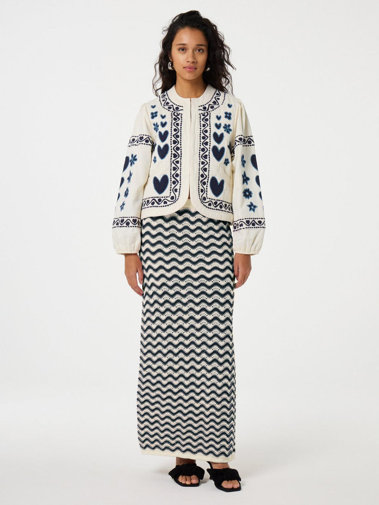 Fabienne Chapot Womens Simon Padded Tie Dye Jacket Warm White - Size Medium