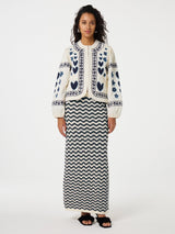 Fabienne Chapot Womens Simon Padded Tie Dye Jacket Warm White - Size Medium