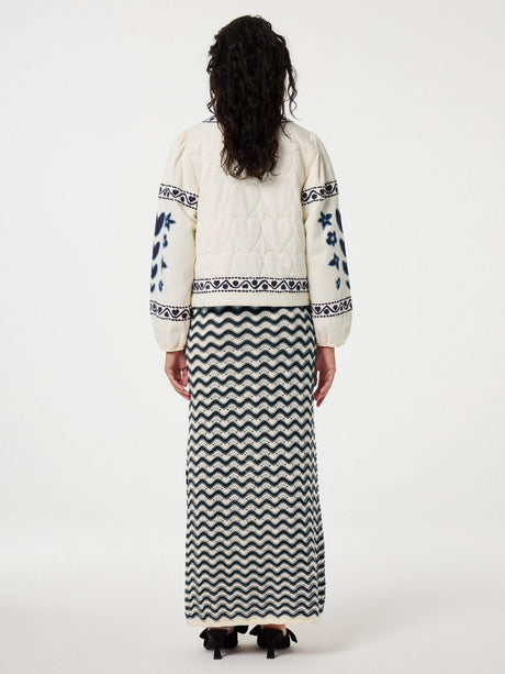 Fabienne Chapot Womens Simon Padded Tie Dye Jacket Warm White - Size Medium