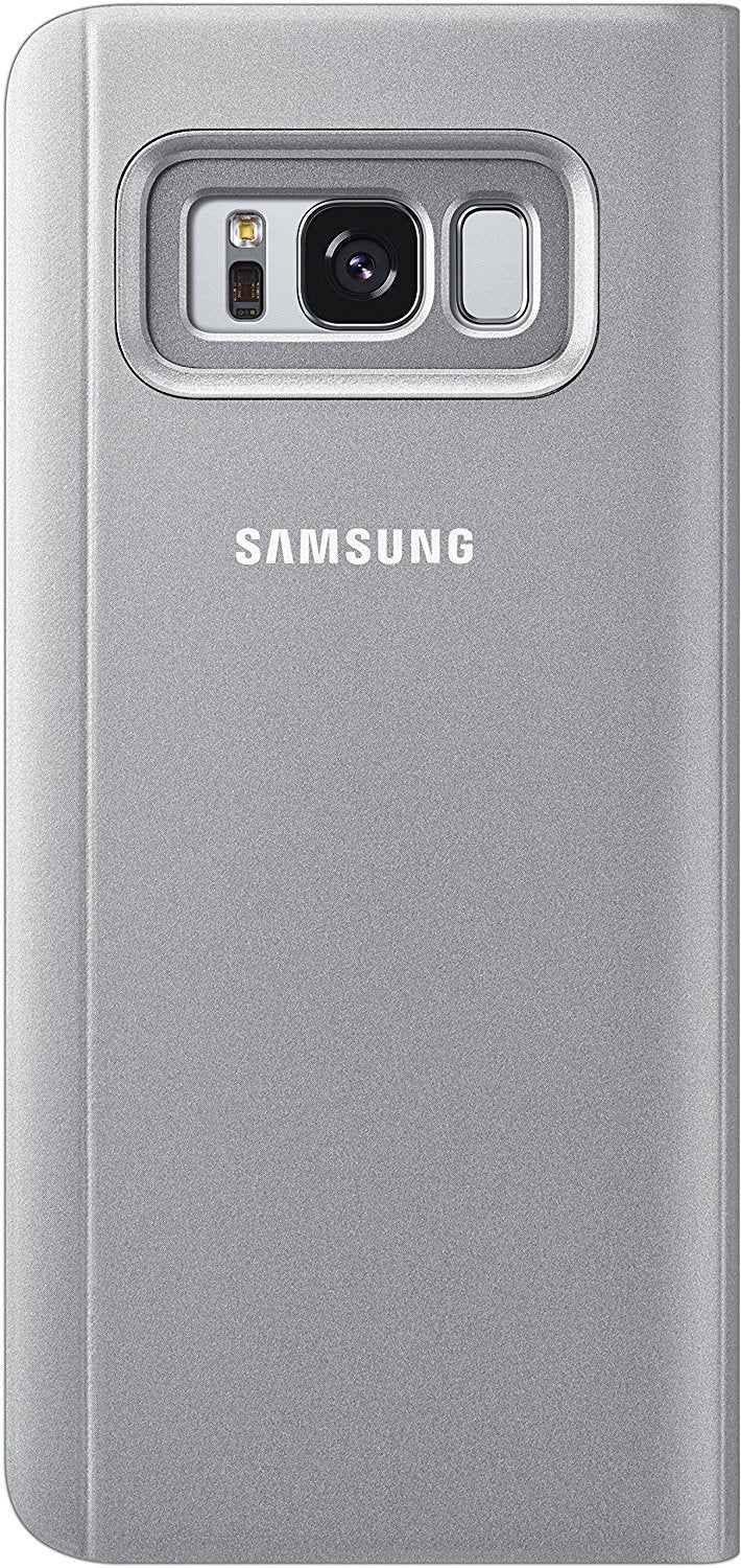Samsung Genuine Original Galaxy S8 Clear View Standing Case - Silver