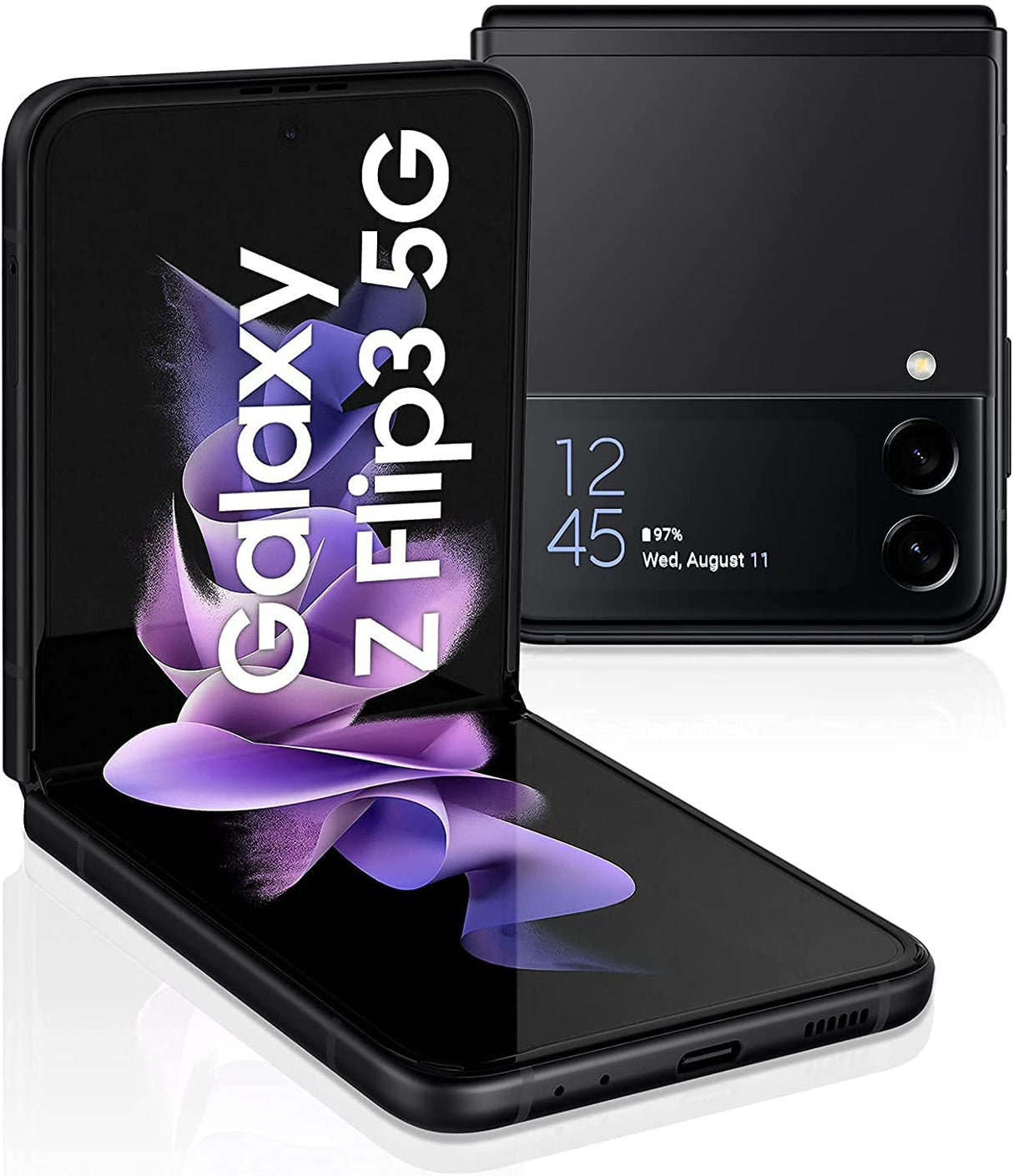 Samsung Galaxy Z Flip3 5G Smartphone 128GB Dual SIM-Free - Phantom Black - Kazoop 