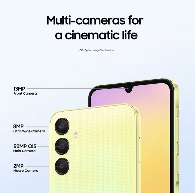 Samsung Galaxy A25 6.5'' 5G Smartphone 128GB Unlocked Dual-SIM-Free - Yellow