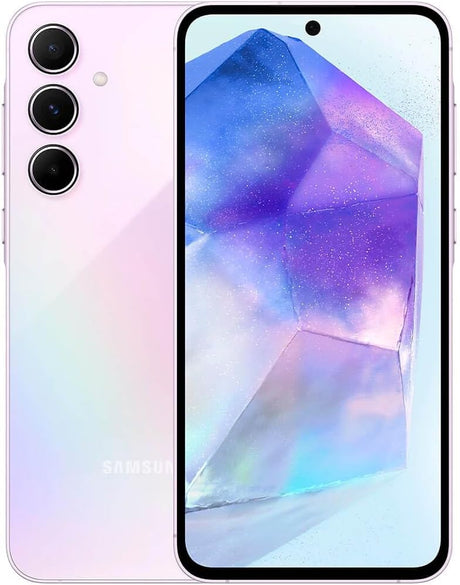 Samsung Galaxy A55 5G 128GB Smartphone 8GB RAM Unlocked Dual-Sim-Free Lilac - Kazoop 