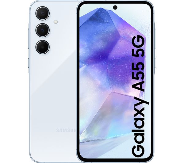 Samsung A55 5G 128GB 6.6" Unlocked Sim-Free Smartphone - Ice Blue - Kazoop 